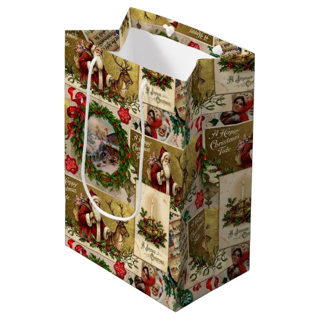 A Happy Christmas Tide Medium Gift Bag (Front Angled)