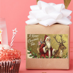 A Happy Christmas Tide Rectangular Sticker