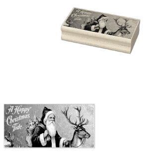 A Happy Christmas Tide Rubber Stamp