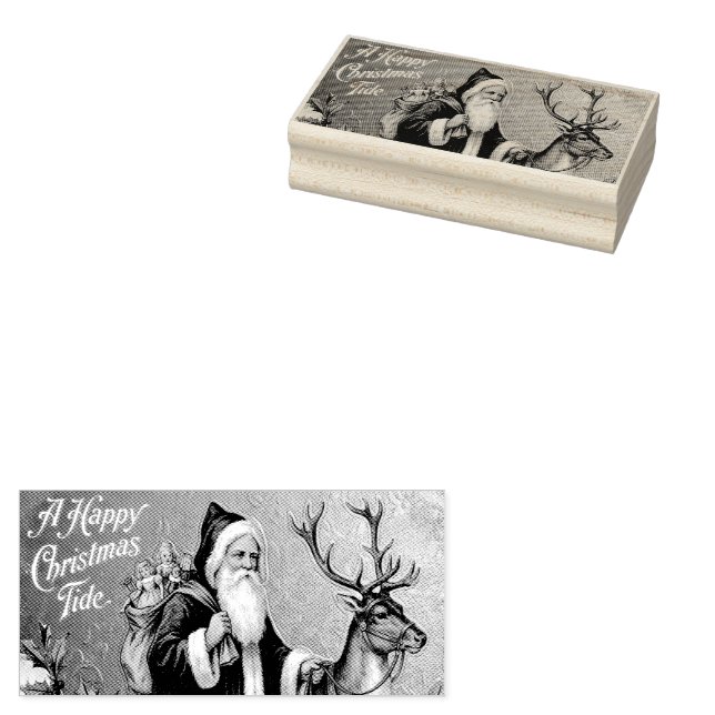 A Happy Christmas Tide Rubber Stamp (Stamped)