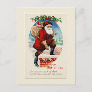 A Happy Christmas Vintage Santa Postcard