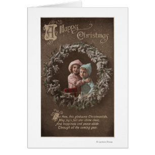 A Happy ChristmasLittle Kids Hugging