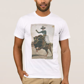 A Happy Cowboy on a Bucking Buffalo. T-Shirt