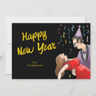 A happy dance for the New Year's party Holiday Card