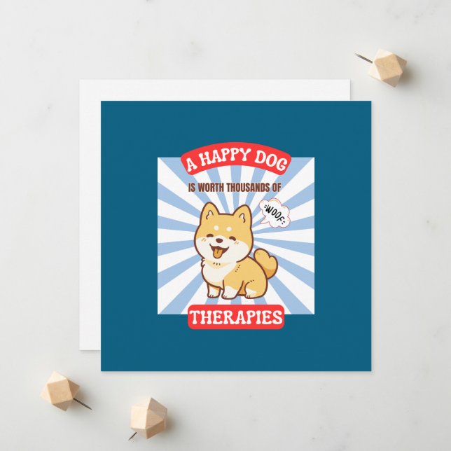 A Happy Dog Cute Dog Card (Front/Back In Situ)
