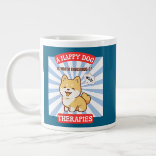 A Happy Dog Shiba cute dog Large Coffee Mug