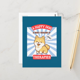 A Happy Dog Shiba cute dog Postcard