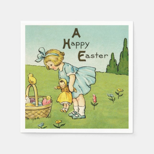 A Happy Easter Paper Napkin (Front)