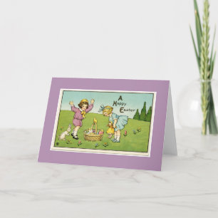 A Happy Easter Purple Greeting Card