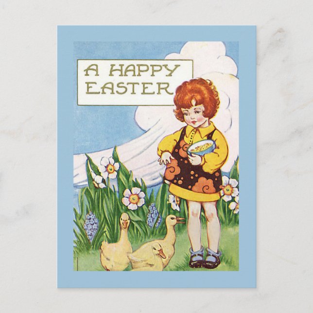 "A Happy Easter" Vintage Holiday Postcard (Front)