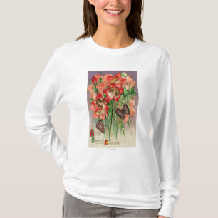 A Happy Easter with Women Head Flowers T-Shirt