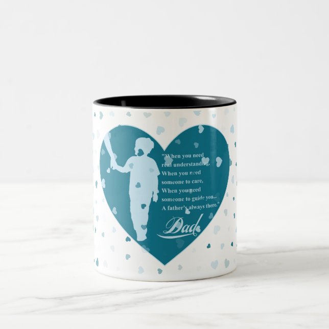 A happy father's day message Two-Tone coffee mug (Center)