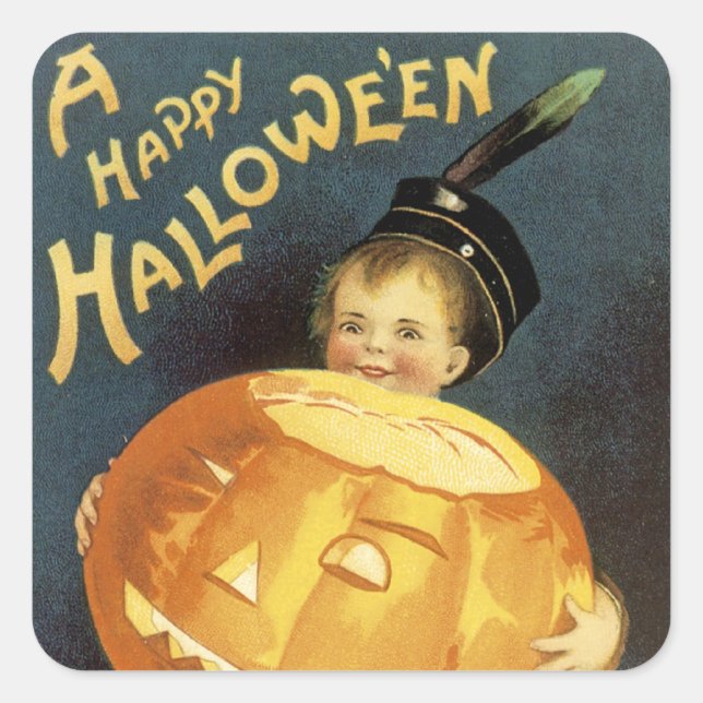 A Happy Halloween Square Sticker (Front)