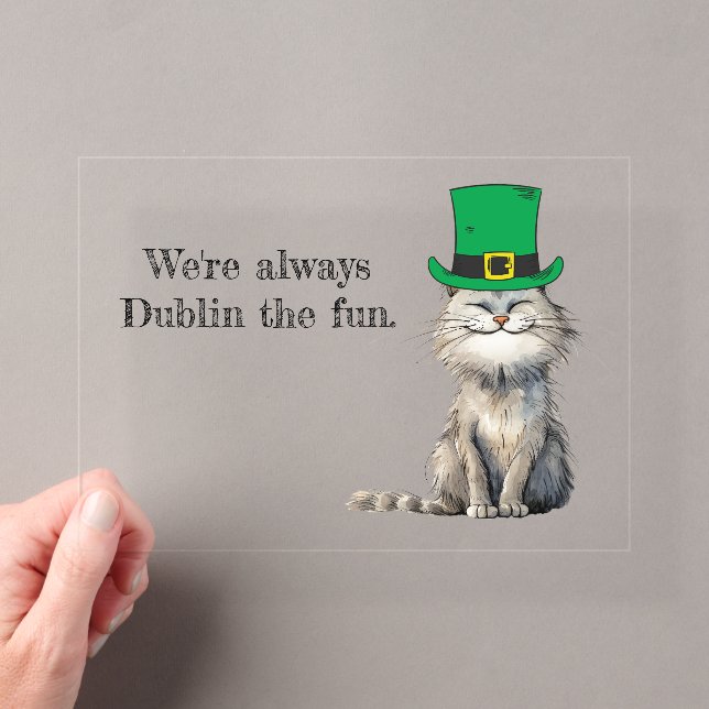 A happy Irish Cat Acrylic Invitations (Insitu (Handheld))