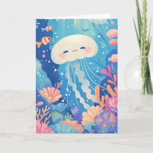 A Happy Jellyfish Paradise Card