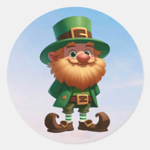 A happy little leprechaun on St. Patrick's day Classic Round Sticker