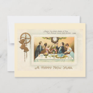 A Happy New Year, 1910s Vintage Inspired Postcard