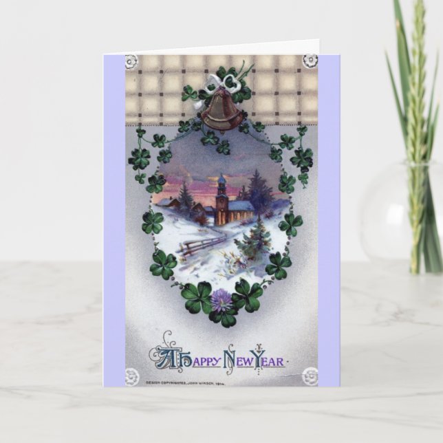 A Happy New Year 1914 Vintage Holiday Card (Front)