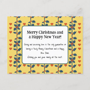 a Happy New year card yellow v6/6