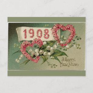 A Happy New Year Victorian Postcard