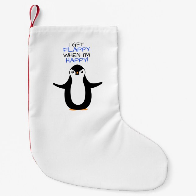 A happy penguin small christmas stocking (Front)