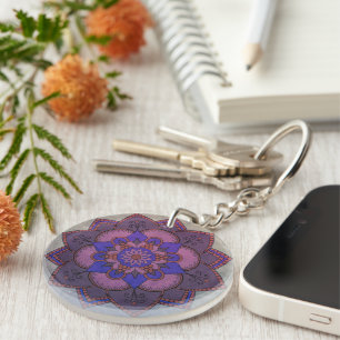 A Happy Place Mandala Acrylic Keychain