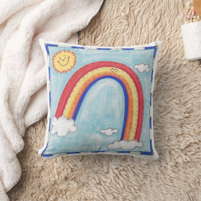A Happy Rainbow Cushion (Blanket)