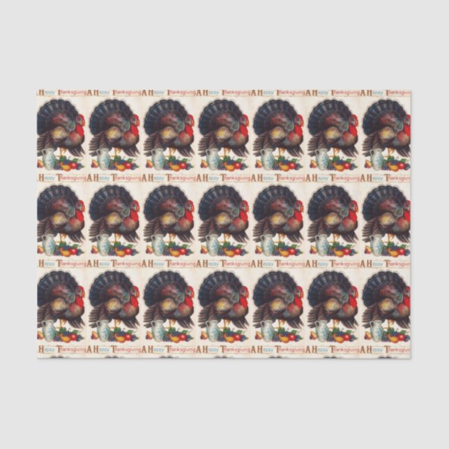 A Happy Thanksgiving Turkey Tissue Paper (Front)