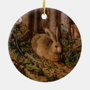 A Hare in the Forest (by Hans Hoffmann) Ceramic Tree Decoration