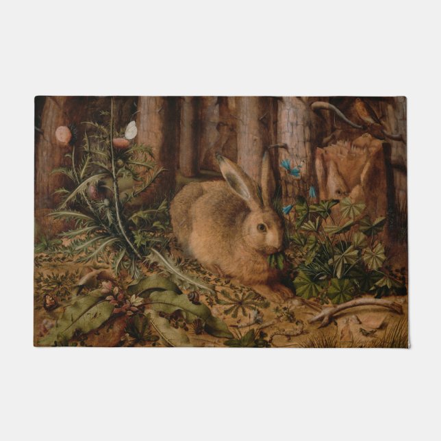 A Hare in the Forest (by Hans Hoffmann) Doormat (Front)