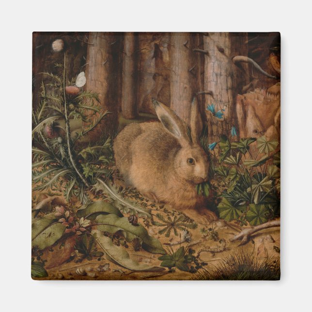 A Hare in the Forest (by Hans Hoffmann) Magnet (Front)