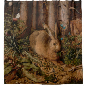 A Hare in the Forest (by Hans Hoffmann) Shower Curtain