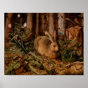 A Hare in the Forest by Hans Hoffmann - Vintage Poster