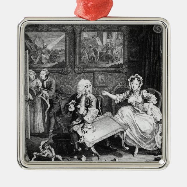 A Harlot's Progress, plate II, Quarrels Metal Tree Decoration (Front)