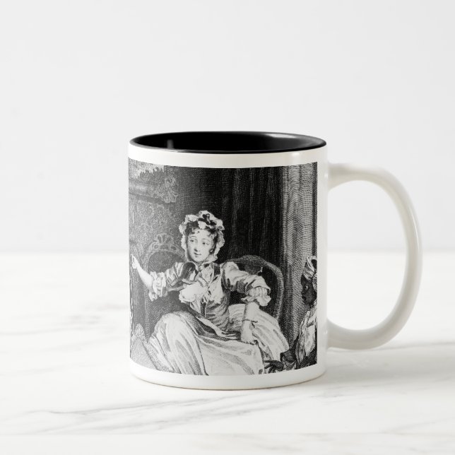 A Harlot's Progress, plate II, Quarrels Two-Tone Coffee Mug (Right)
