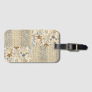 A Harmonious of Flowers and Motif Pattern, Vintage Luggage Tag