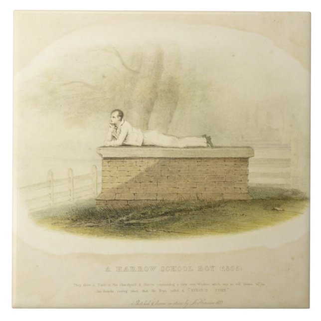 A Harrow School Boy (1805) - Lord Byron (1788-1824 Tile (Front)