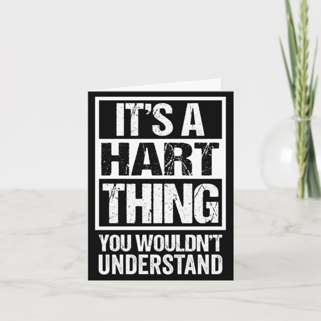 A hart thing wouldn't understand surname last name card (Front)