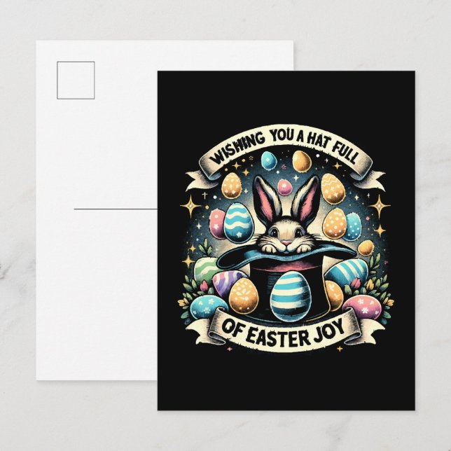 A Hat full of Easter Joy Invitation Postcard (Front/Back)