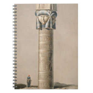 A Hathor headed pillar at Dendarah, illustration ' Spiral Notebook