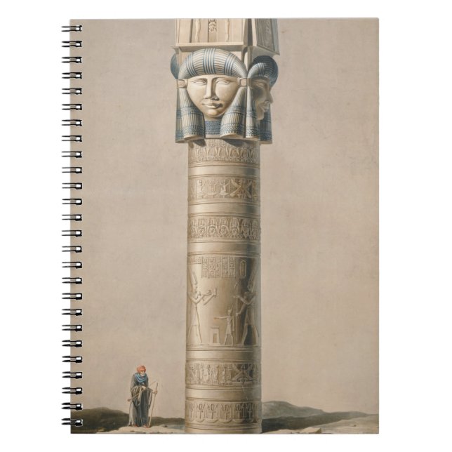 A Hathor headed pillar at Dendarah, illustration ' Spiral Notebook (Front)