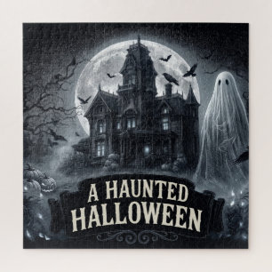 A Haunted Halloween Vintage Gothic Illustration Jigsaw Puzzle