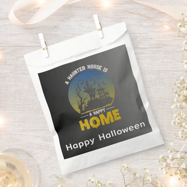 A Haunted House is a Happy Home Happy Halloween Favour Bags (Clipped)