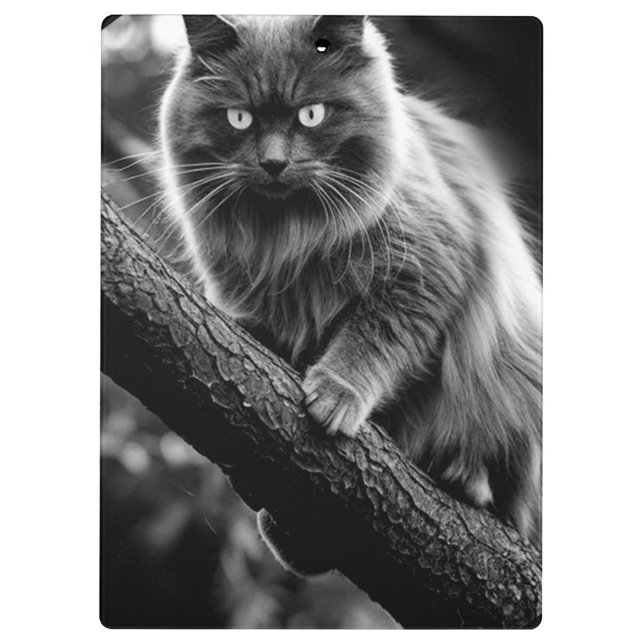 A Haunting Gaze Of A Night Cat Clipboard (Back)
