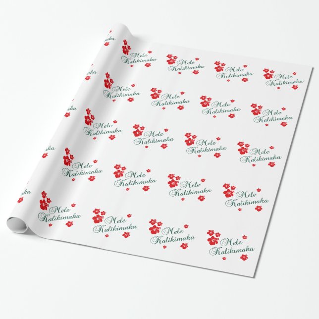 A Hawaii Christmas Wrapping Paper (Unrolled)