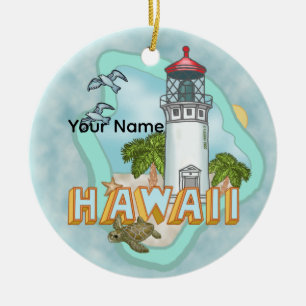 A Hawaii Lighthouse Ceramic Tree Decoration