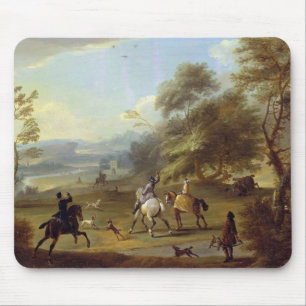 A Hawking Party, c.1690 (oil on canvas) Mouse Pad