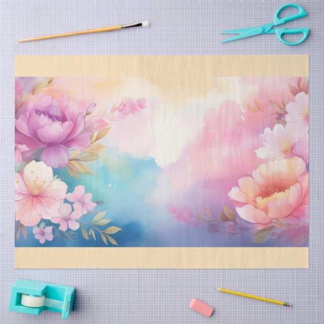 A Hazy Floral Blossom Design #7 Tissue Paper (Craft)