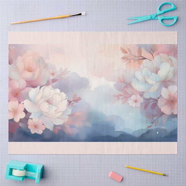 A Hazy Floral Blossom Design #8 Tissue Paper (Craft)