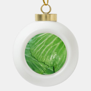 A Head of Cabbage Ceramic Ball Christmas Ornament